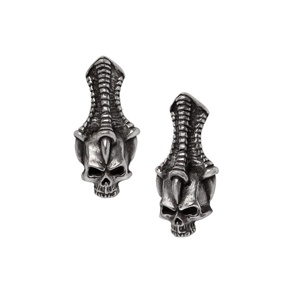 Alchemy Gothic The Trophy Skull Talon Earrings E483