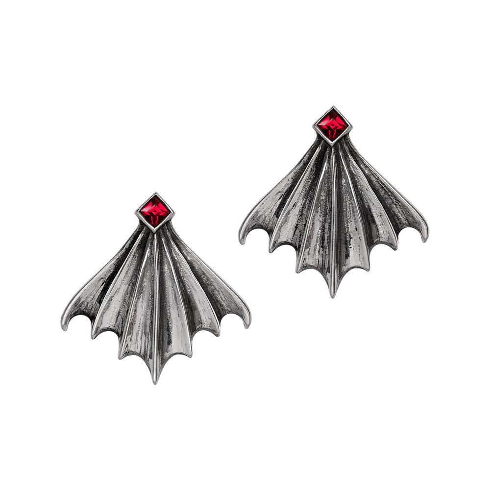 Alchemy Gothic Nighttime Large Bat Wings Earrings E484
