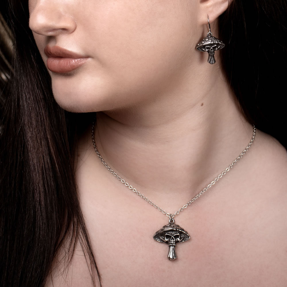Alchemy Gothic Death Cap Mushroom Dropper Earrings E492
