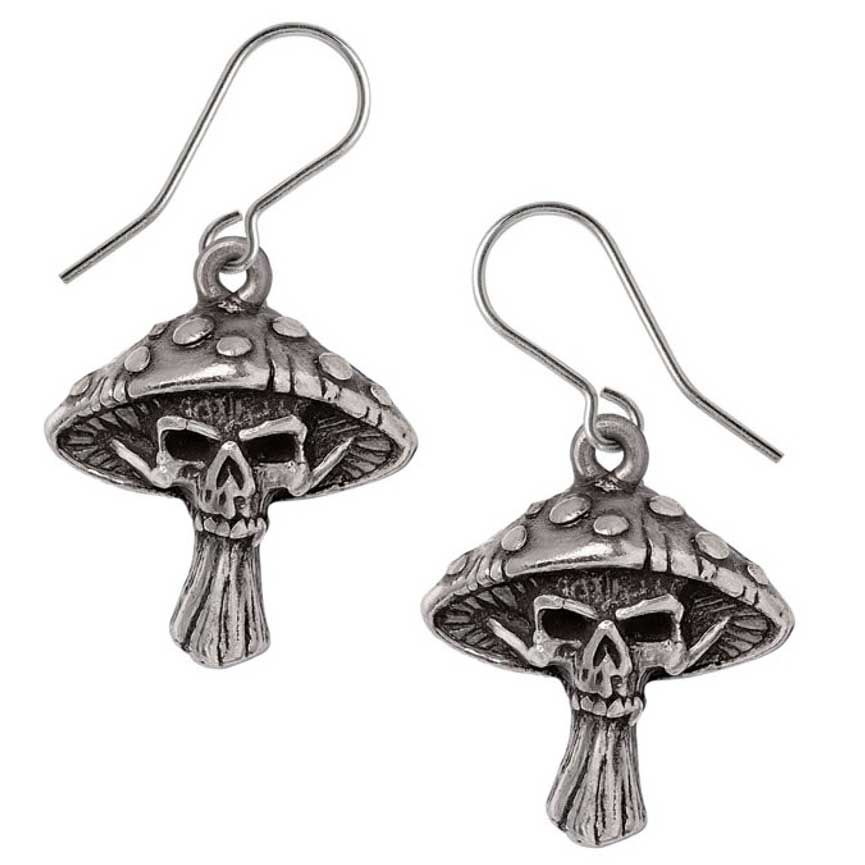 Alchemy Gothic Death Cap Mushroom Dropper Earrings E492
