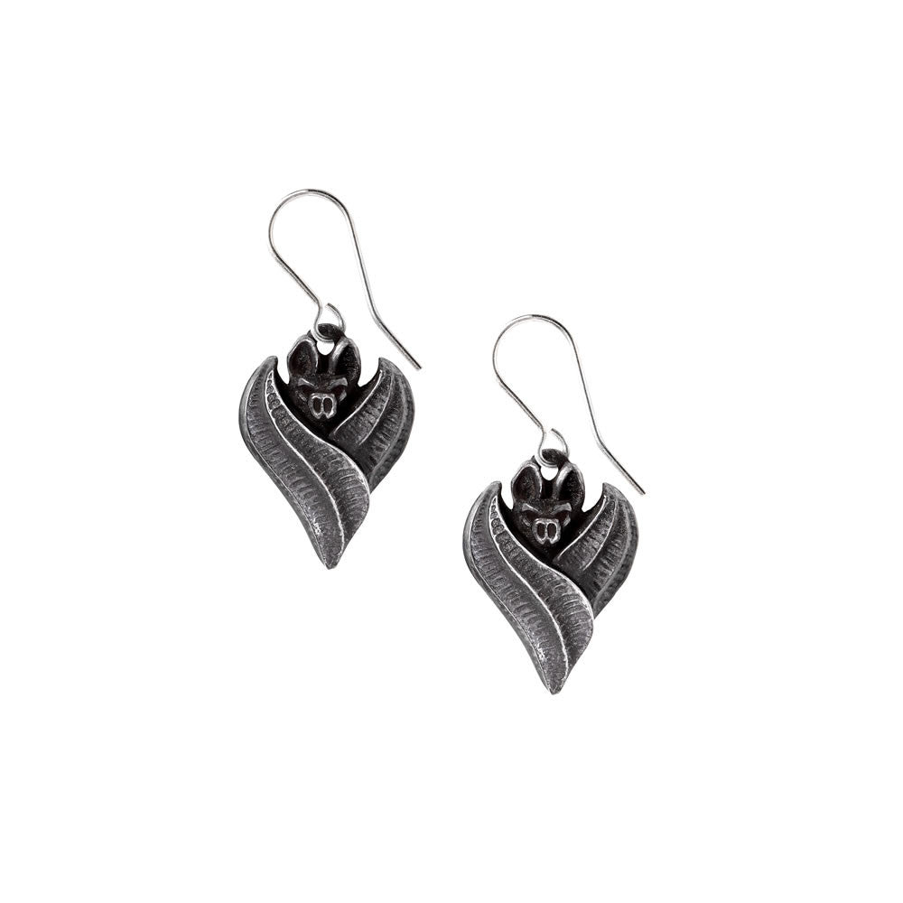 Alchemy Gothic Evil-ution Dropper Earrings Bats Surg Hooks E496