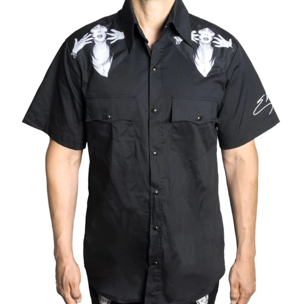 Kreepsville 666 Elvira Classic Logo Black Western Shirt