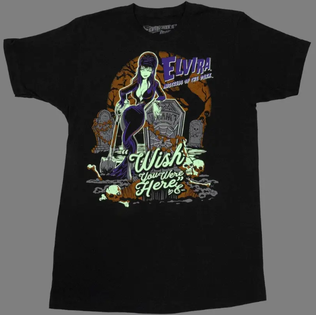 Kreepsville Elvira Wish You Were Here Tee GLOW IN DARK