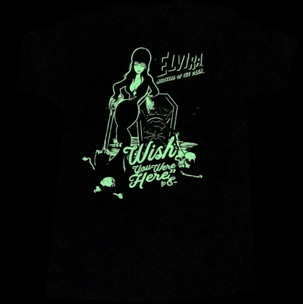 Kreepsville Elvira Wish You Were Here Tee GLOW IN DARK