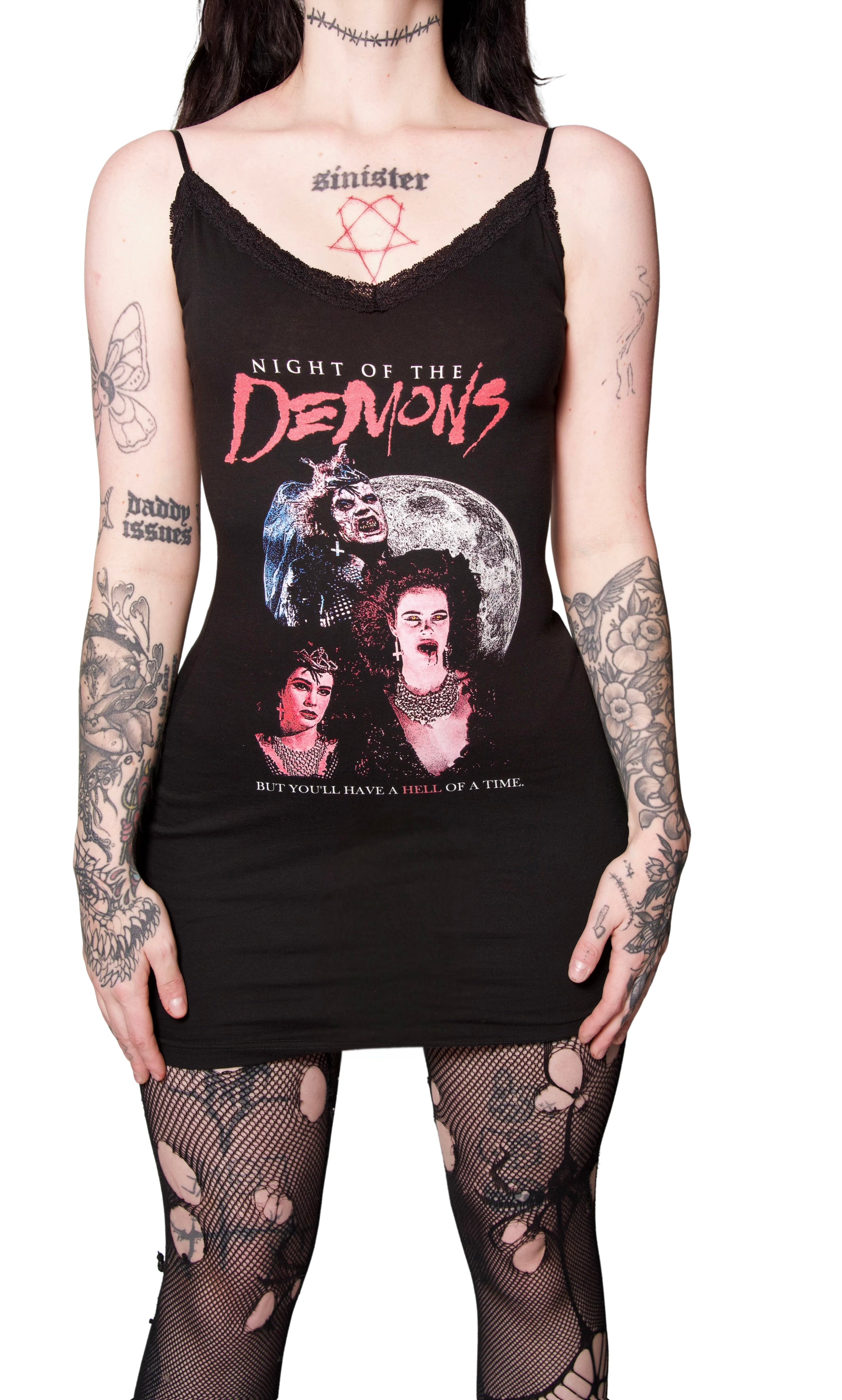 Vera's Eyecandy Evil Dead Horror Lace Strap Dress