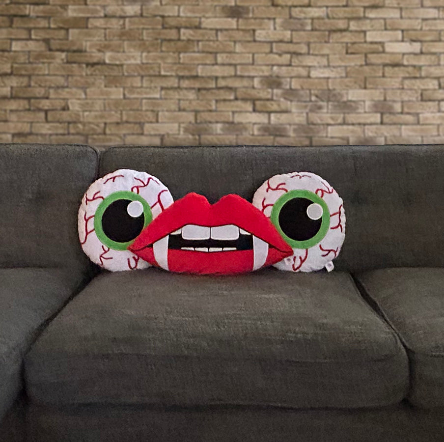 MaterialJill Spooky Eyeball 12" Plush Throw Pillow