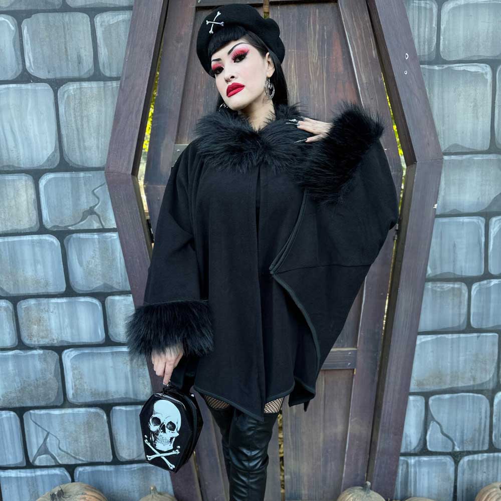 Kreepsville 666 Glamour Ghoul Web Cape 2 Sizes