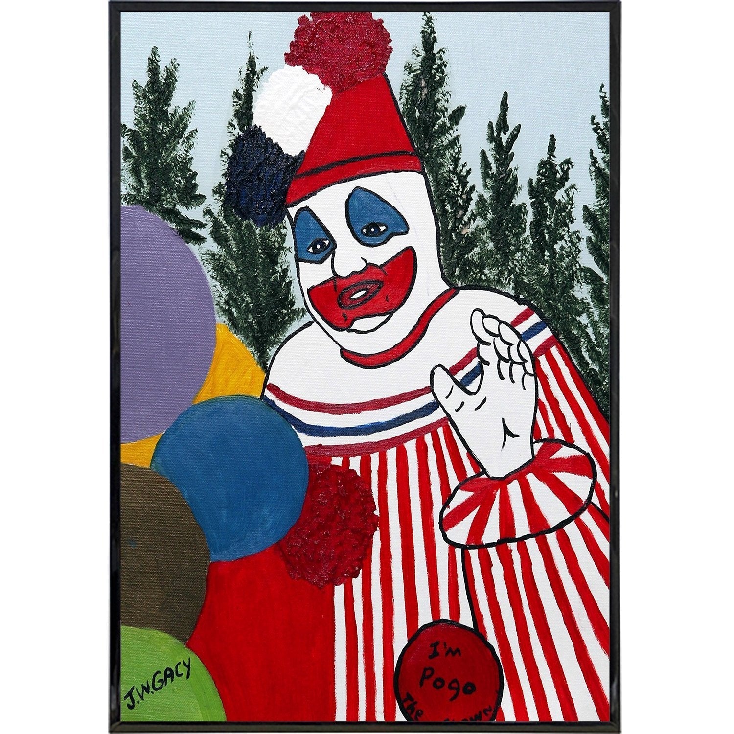 John Wayne Gacy "Pogo" Clown Painting Print