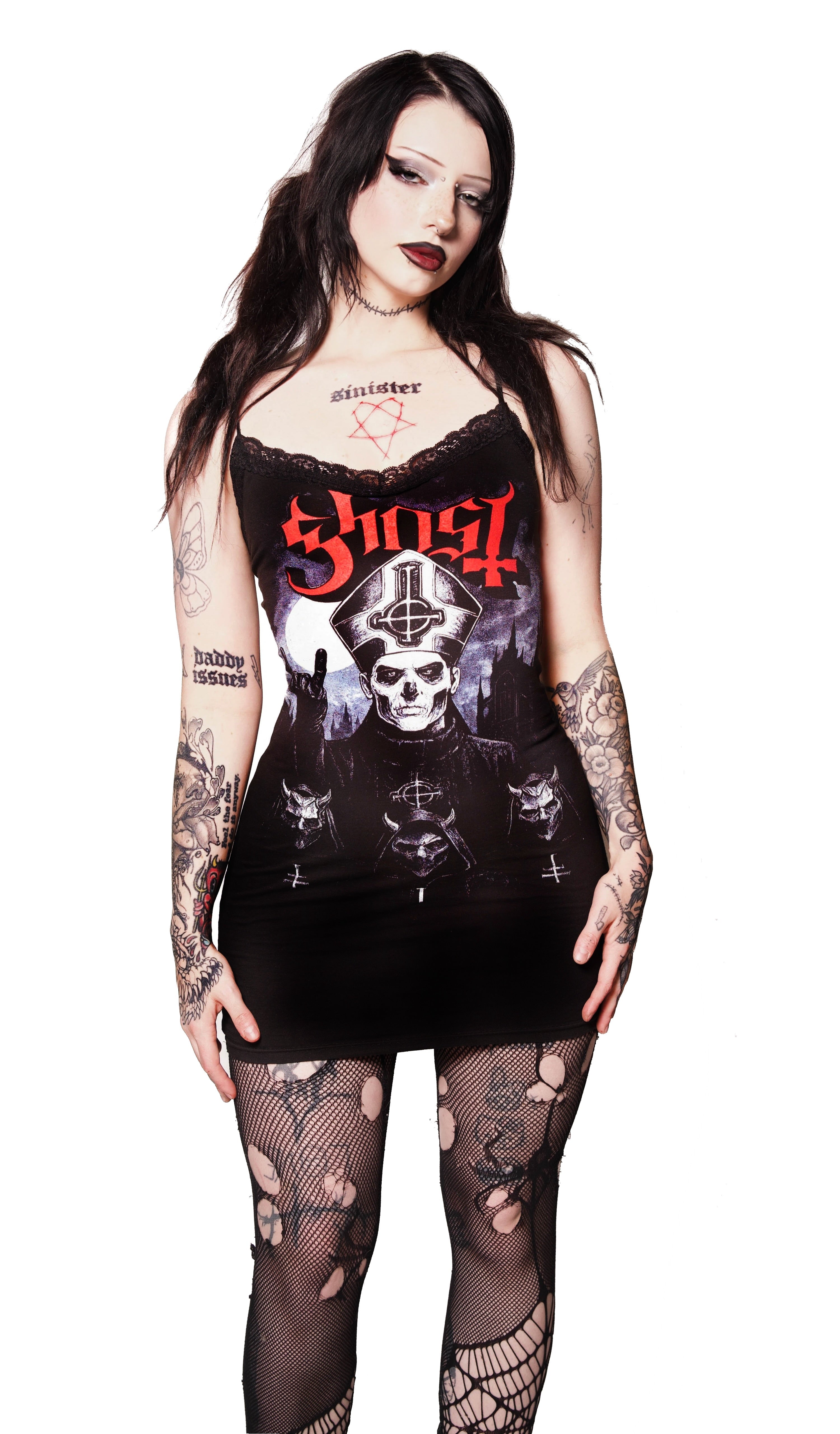 Vera's Eyecandy Ghost Band Lace Strap Dress