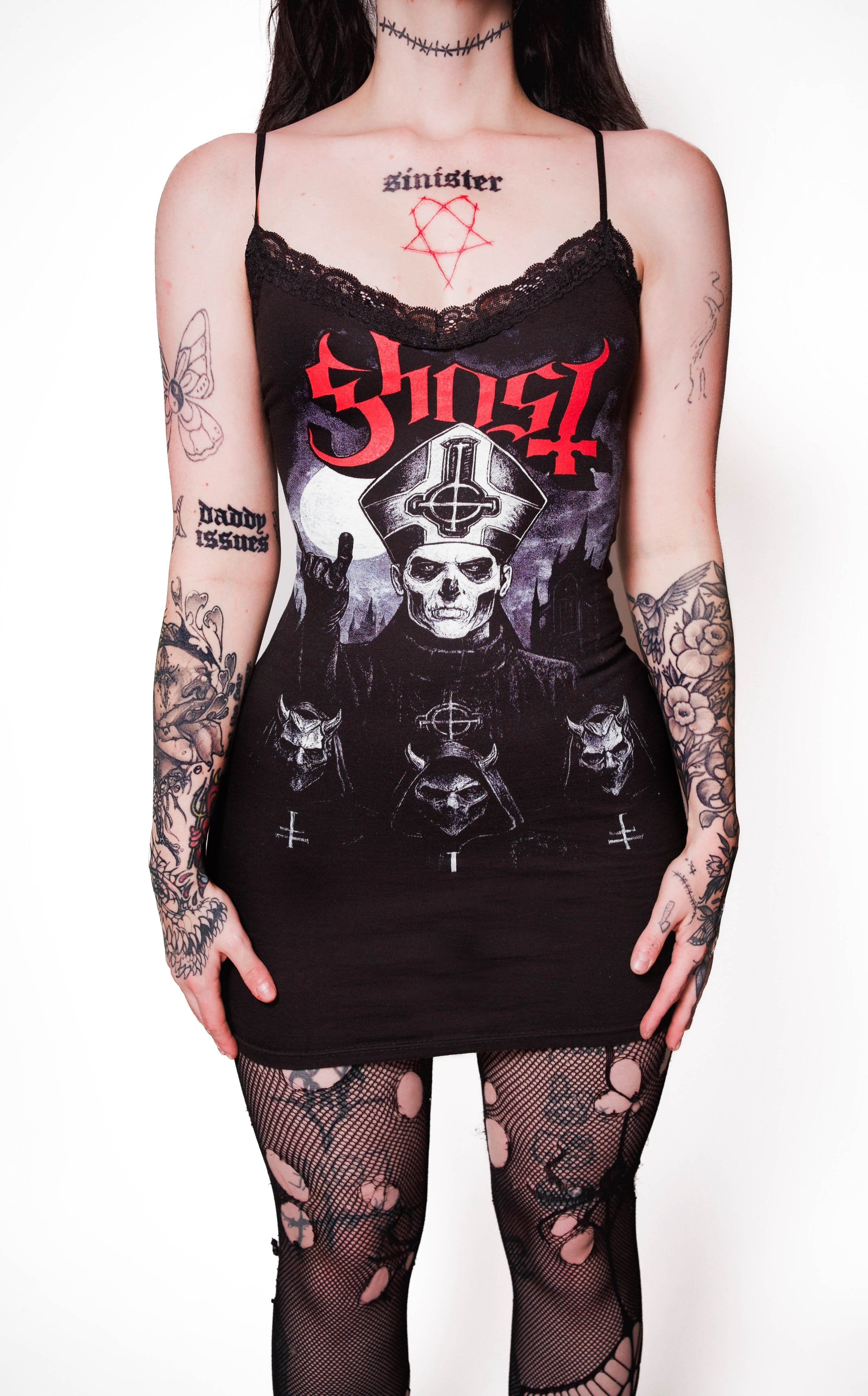Vera's Eyecandy Ghost Band Lace Strap Dress