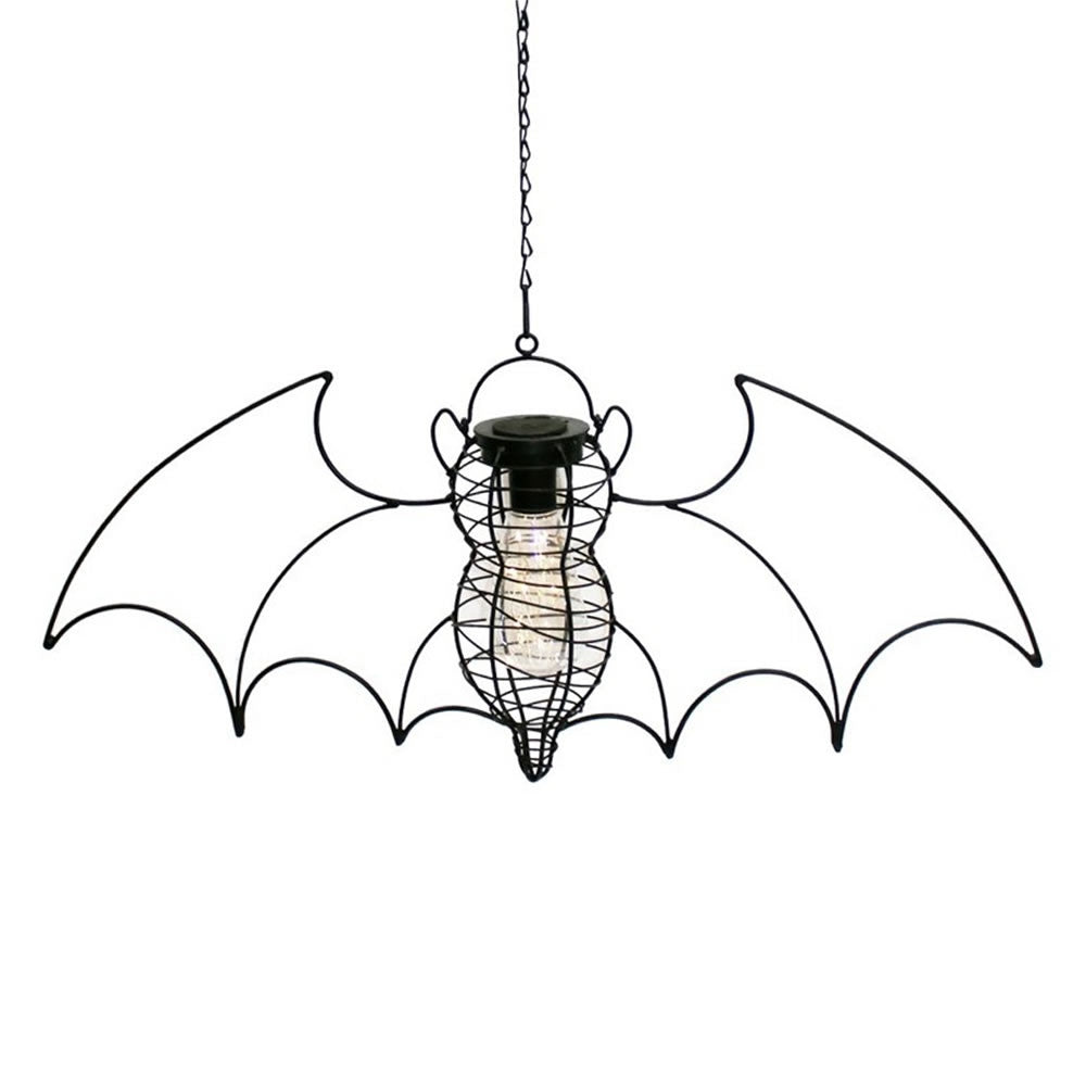 Alchemy Gothic Solar Powered Black Bat 24" Garden Lantern