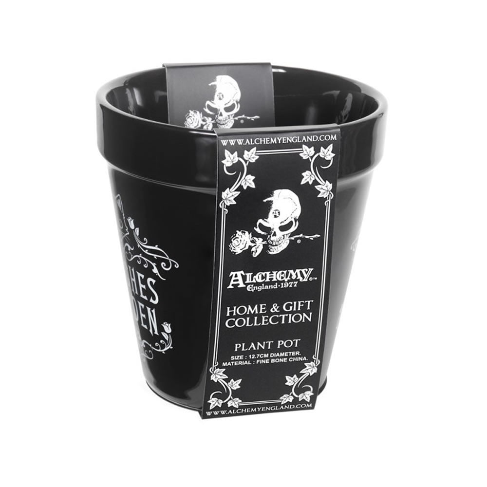 Alchemy Gothic Purrfect Cat Witches Garden Plant Pot GPP1