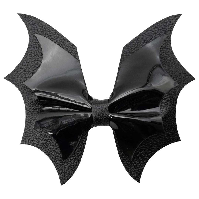 Kreepsville 666 Batwing Black PVC Hair Bow