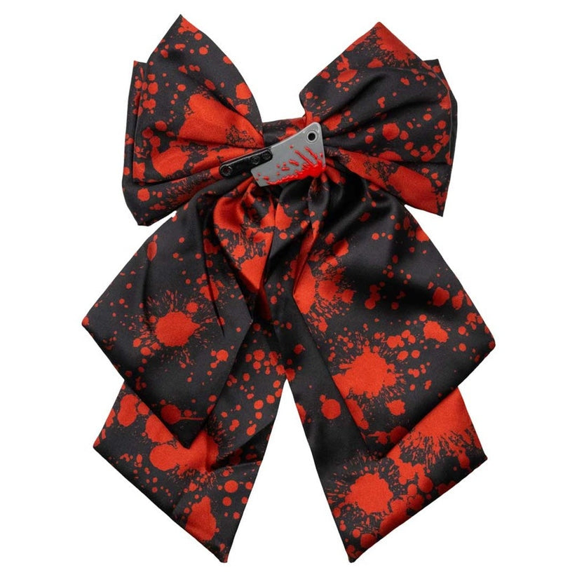 Kreepsville 666 Black Blood Splatter Cleaver Satin Bow