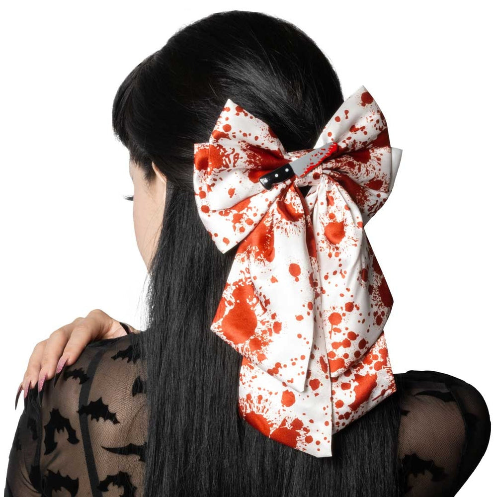 Kreepsville 666 Blood Splatter Knife Satin Bow