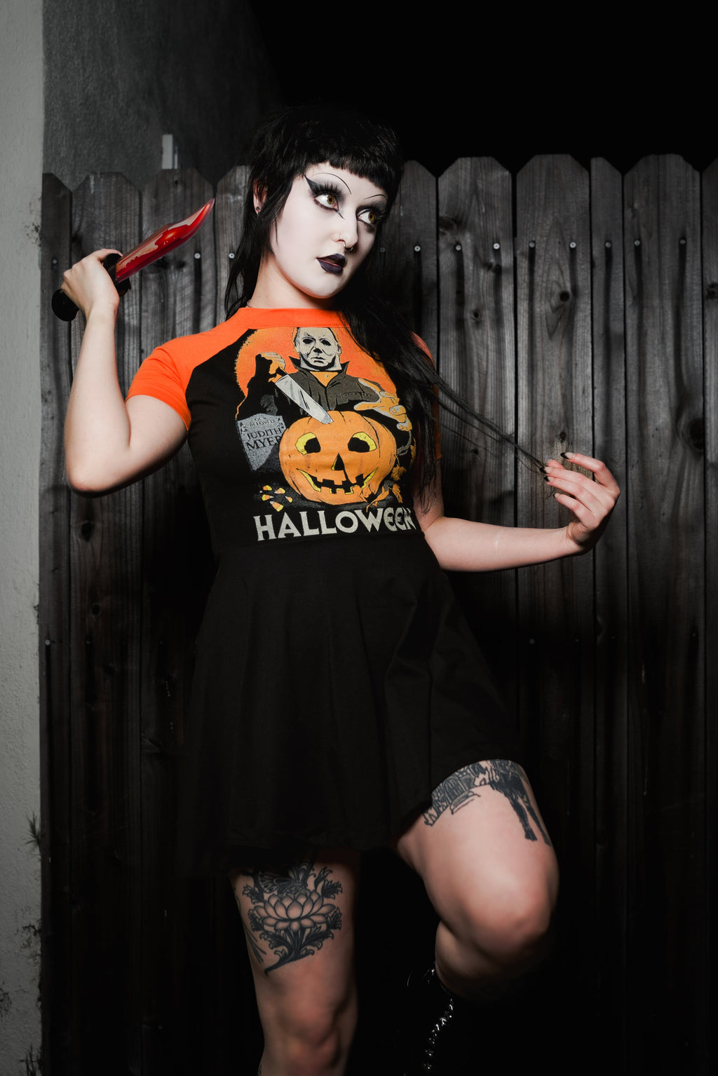 Vera's Eyecandy Halloween Movie Baby Doll Dress