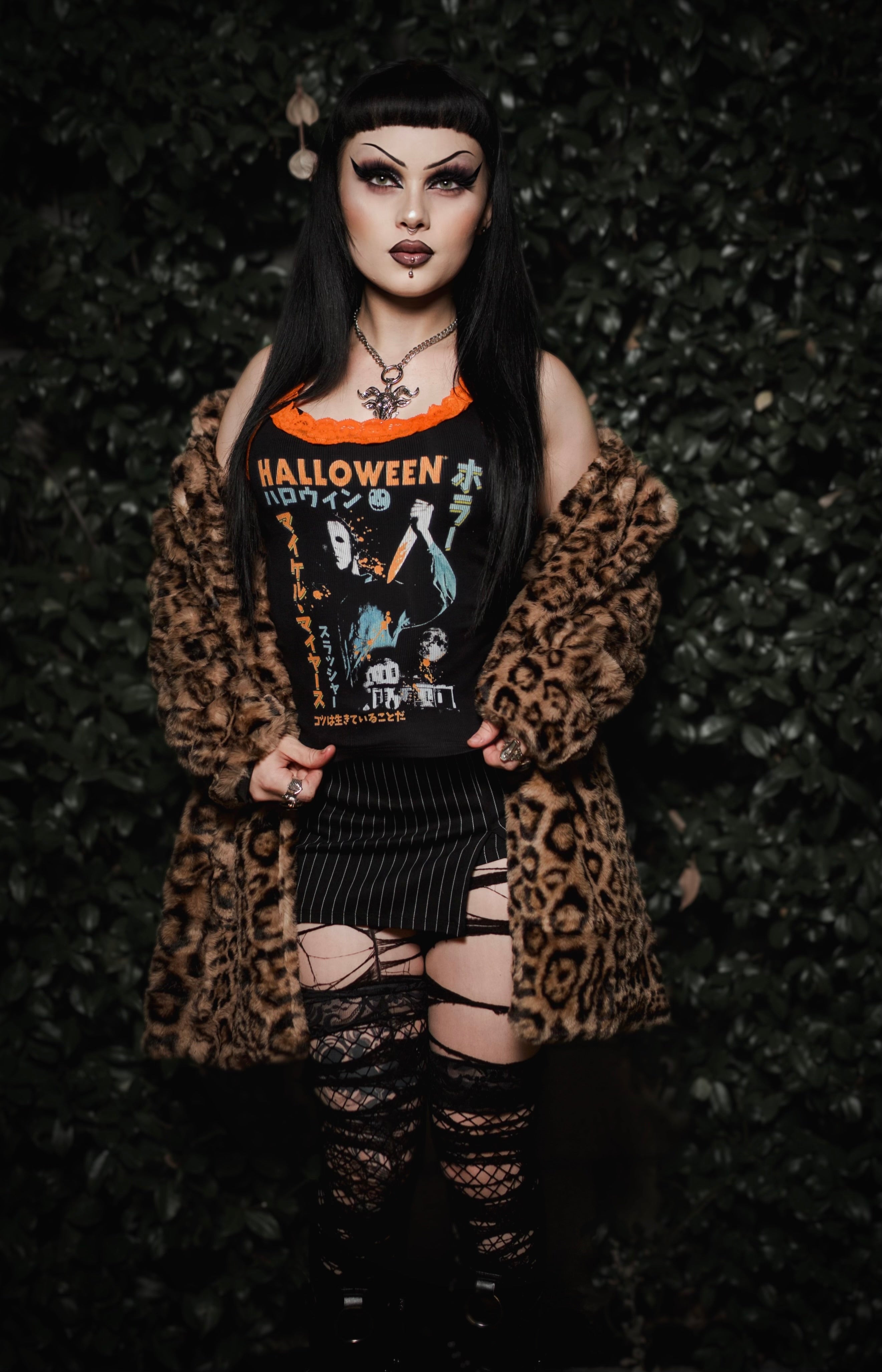 Vera's Eyecandy Halloween Lace Ribbed Horror Tank Ltd Ed