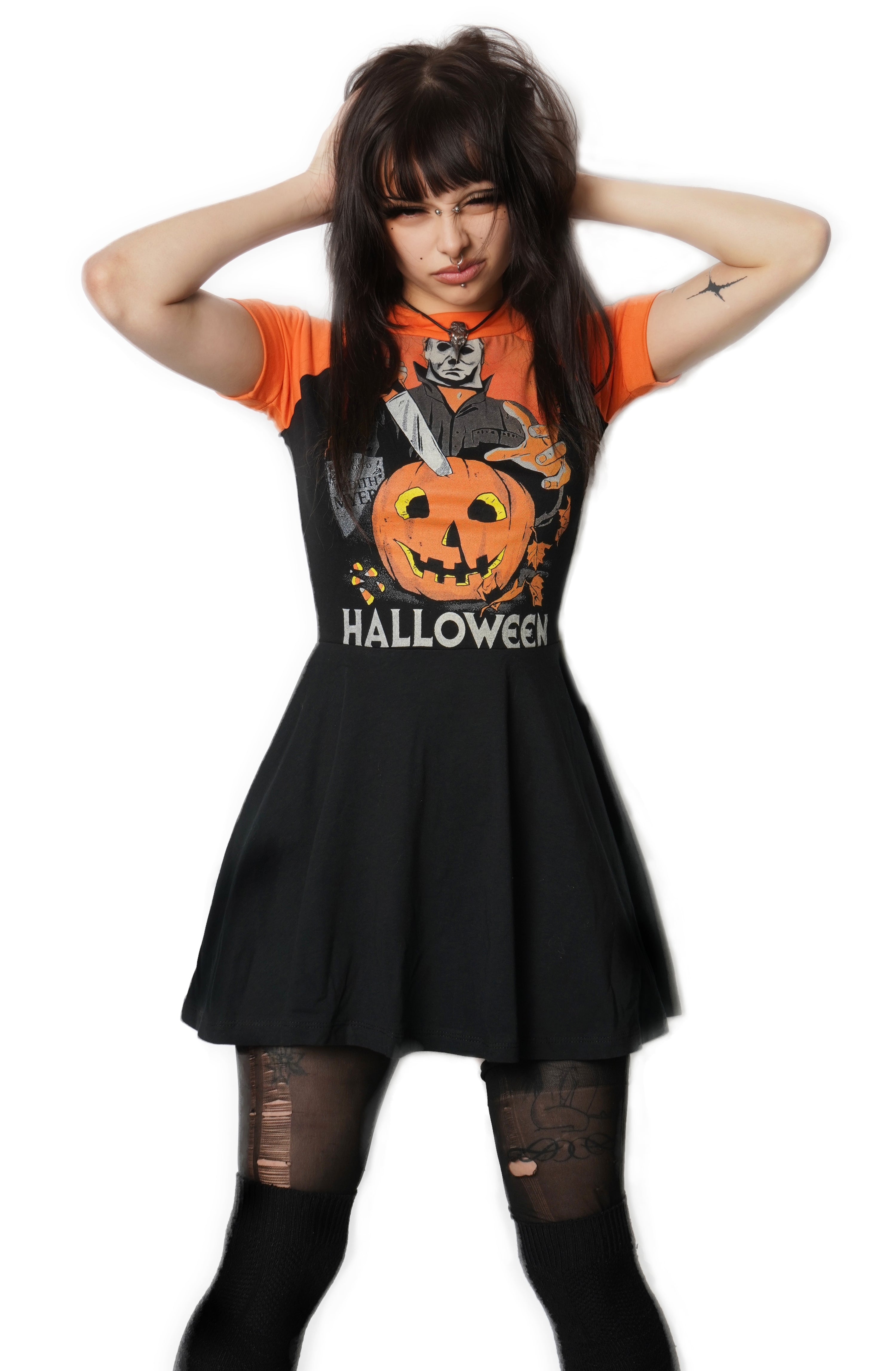Vera's Eyecandy Halloween Movie Baby Doll Dress