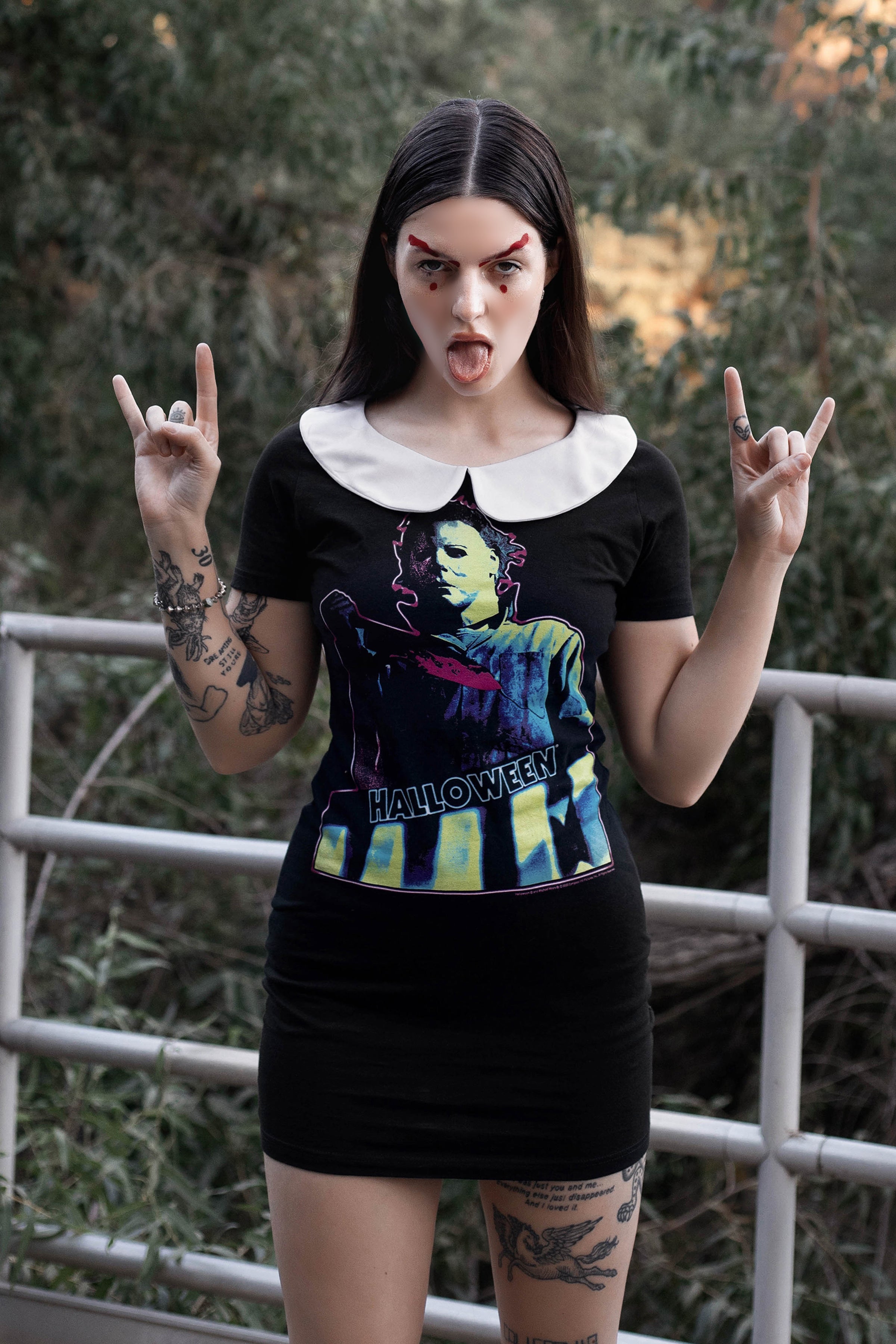 Vera's Eyecandy Halloween Movie Peter Pan Collar Dress