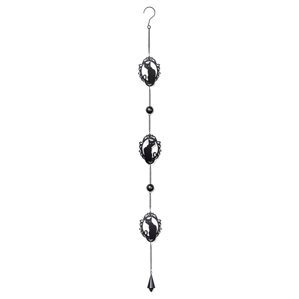 Alchemy Gothic Feline Silhouette Hanging Decor Wind Chime HD20