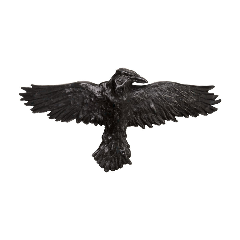 Alchemy Gothic Black Raven Pewter Barrette HH10
