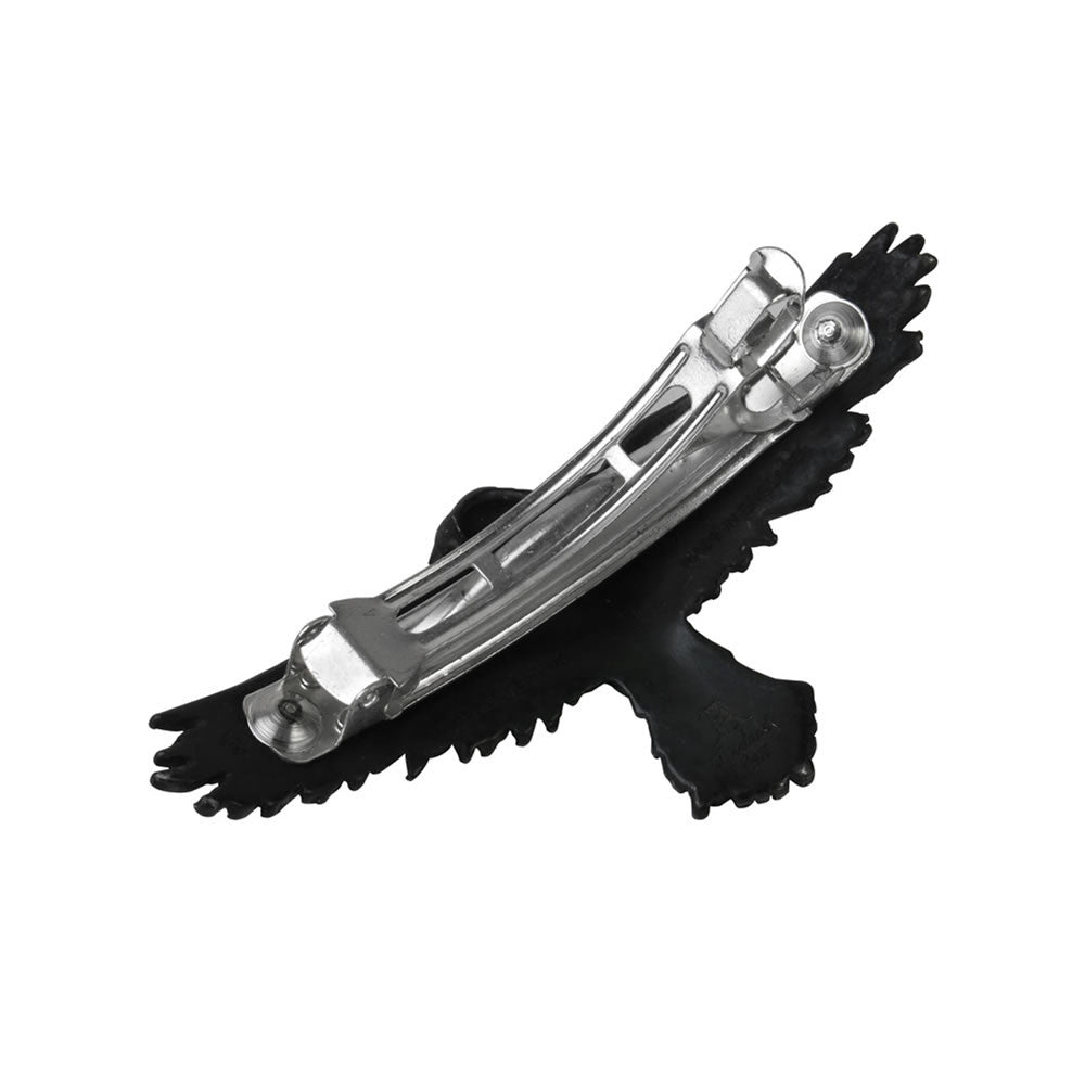 Alchemy Gothic Black Raven Pewter Barrette HH10