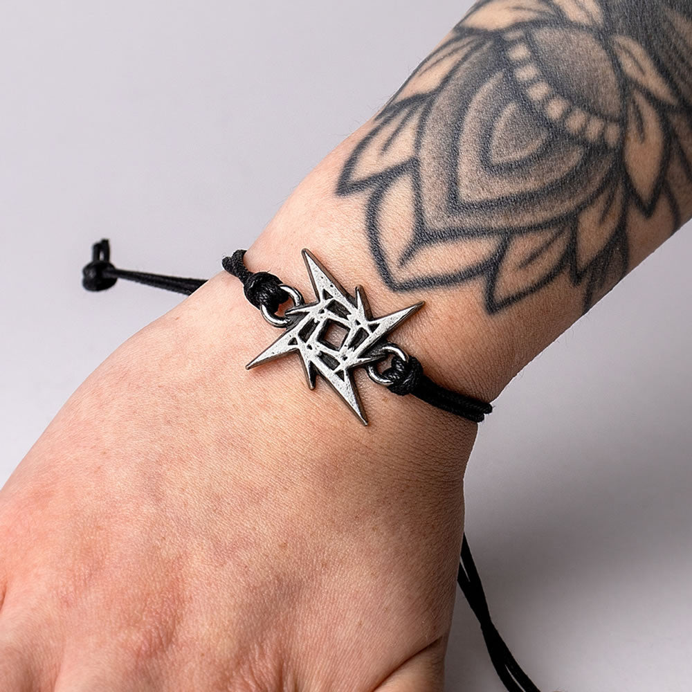 Alchemy Gothic Metallica Ninja Star Cord Bracelet HRWL459