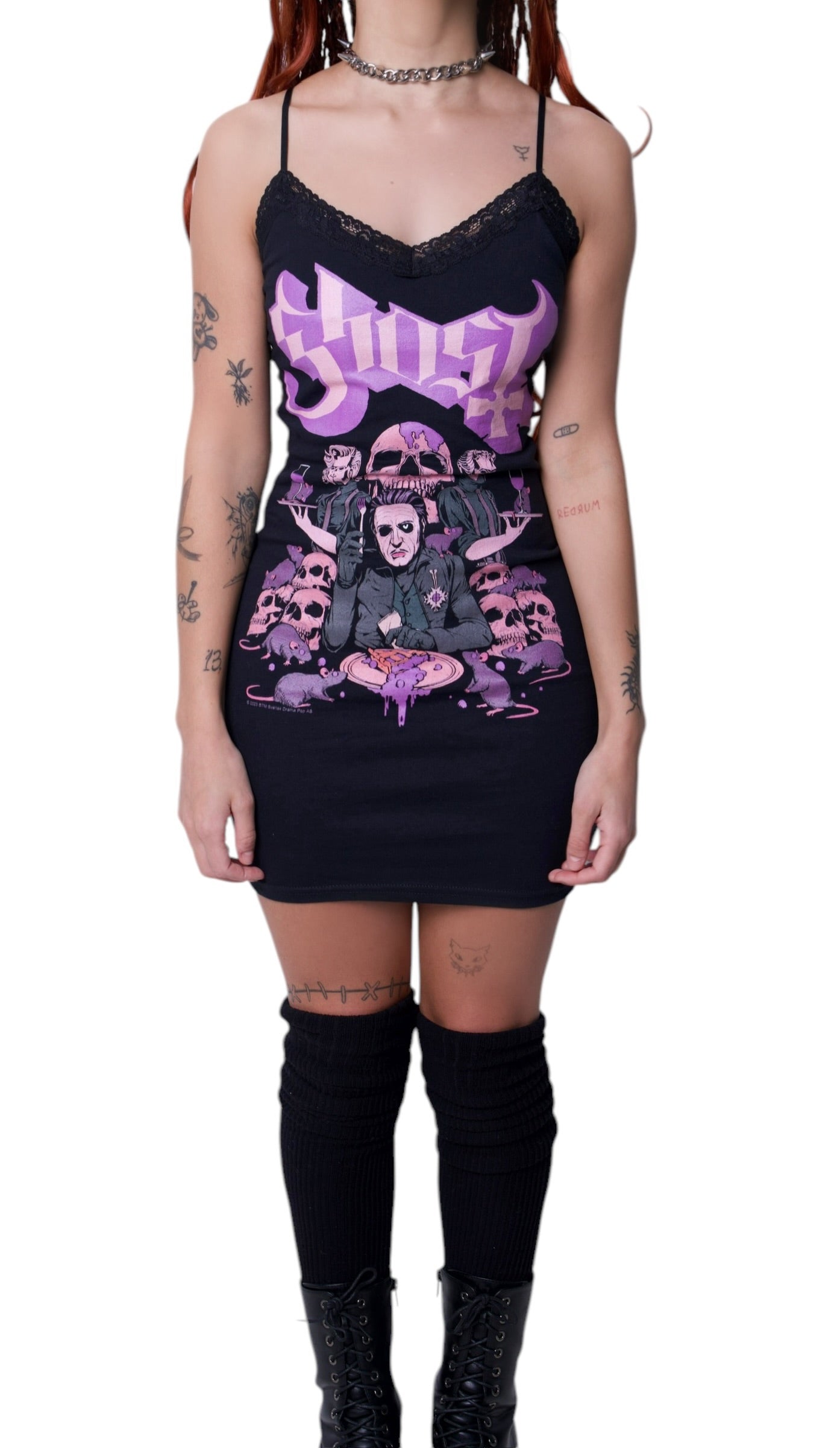 Vera's Eyecandy Ghost Lace Strap Band Dress