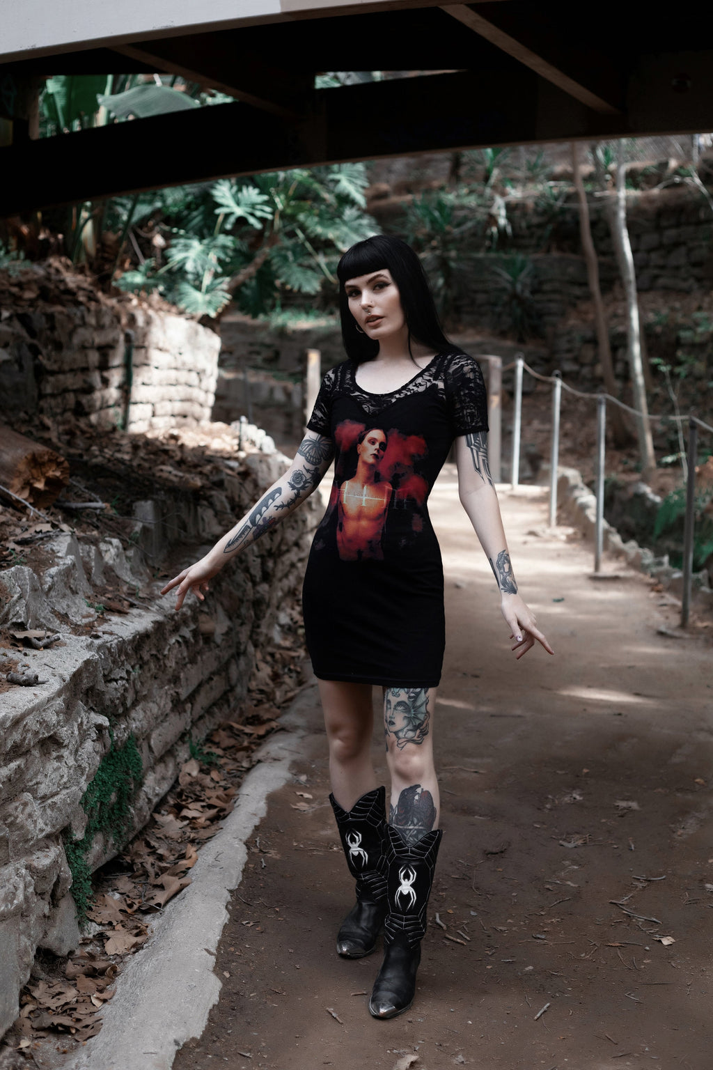 Vera's Eyecandy Him Lace Metal Band Dress