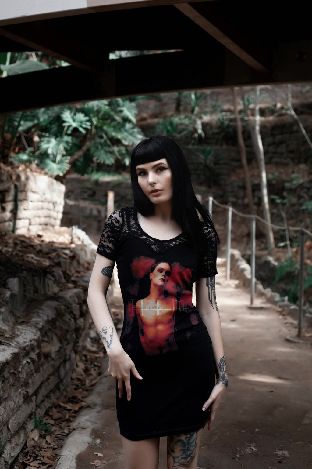 Vera's Eyecandy Him Lace Metal Band Dress