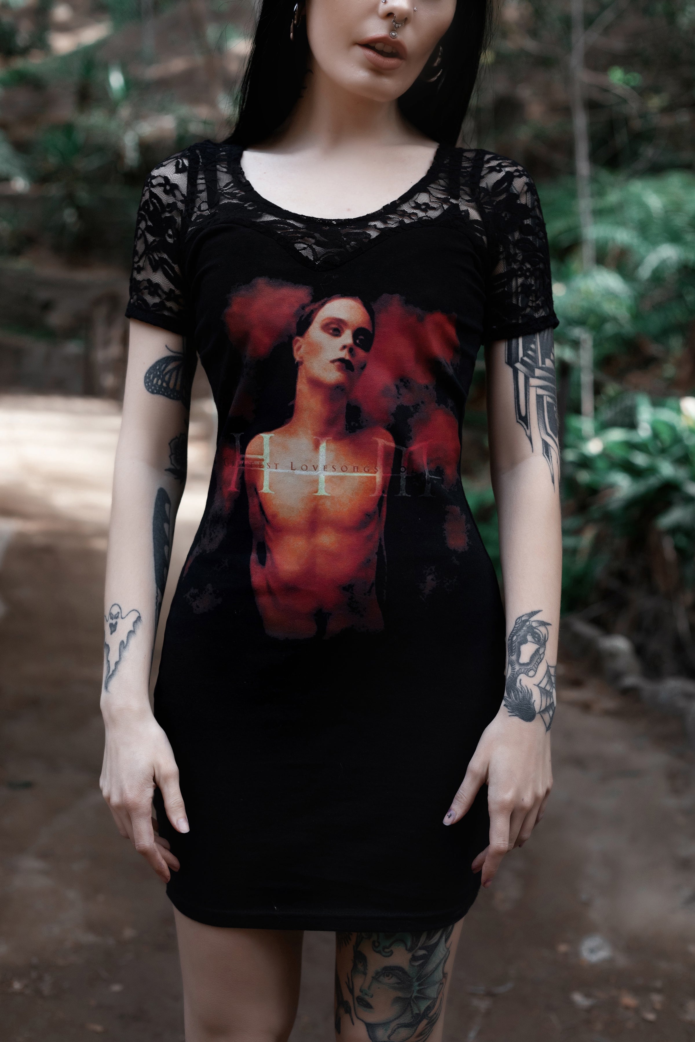 Vera's Eyecandy Him Lace Metal Band Dress
