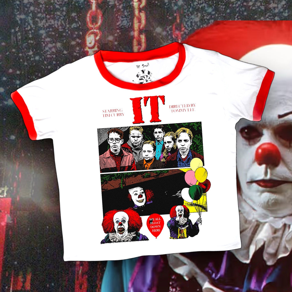 Vera's Eyecandy IT Pennywise We All Float Ringer Tee