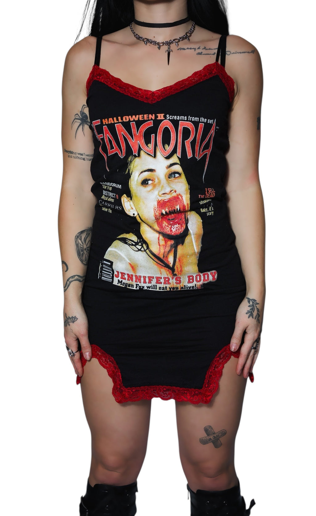 Vera's Eyecandy Jennifer's Body Fangoria Slit Red Lace Dress