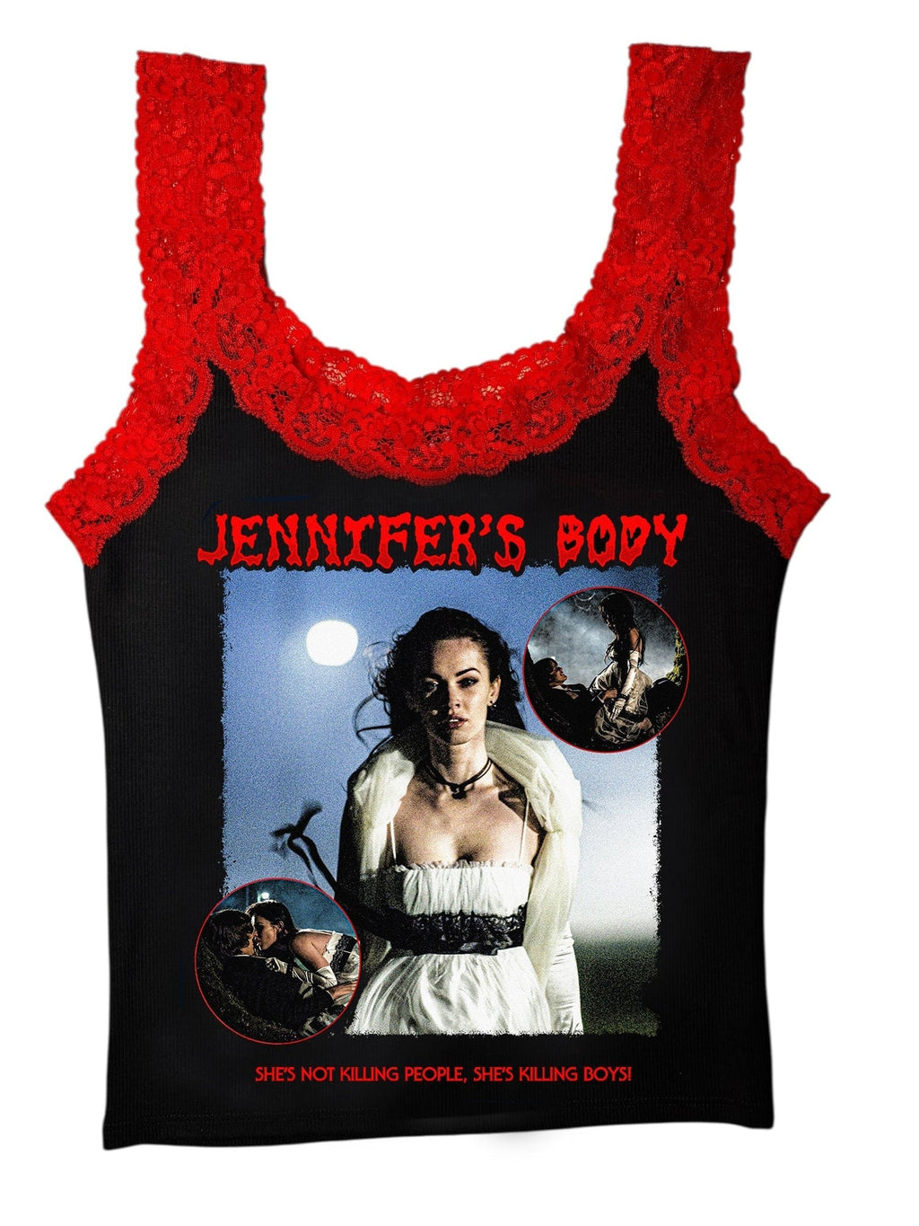Vera's Eyecandy Jennifer's Body Lace Ribbed Tank