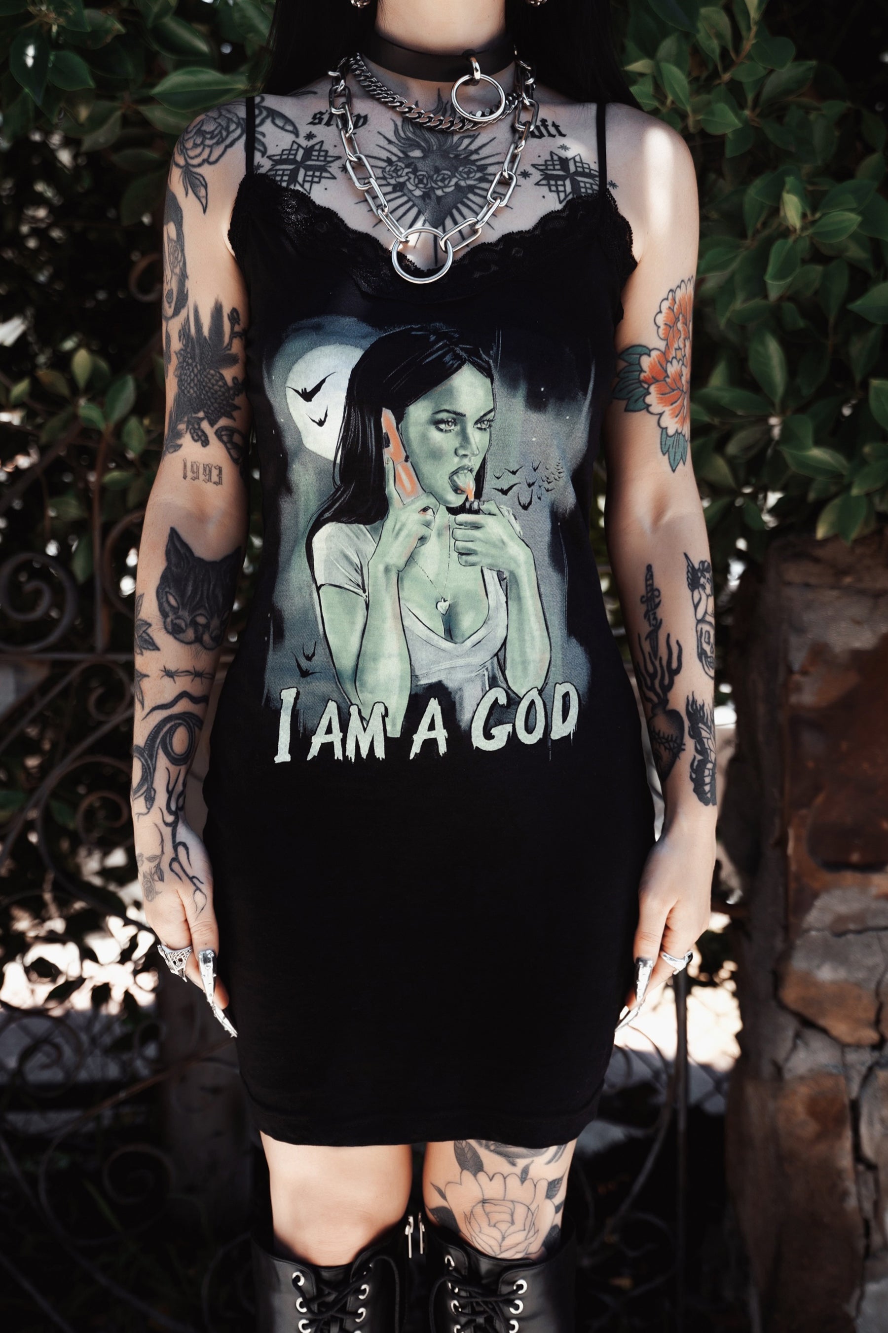 Vera's Eyecandy Jennifer's Body Lace Strap Dress "I am God"
