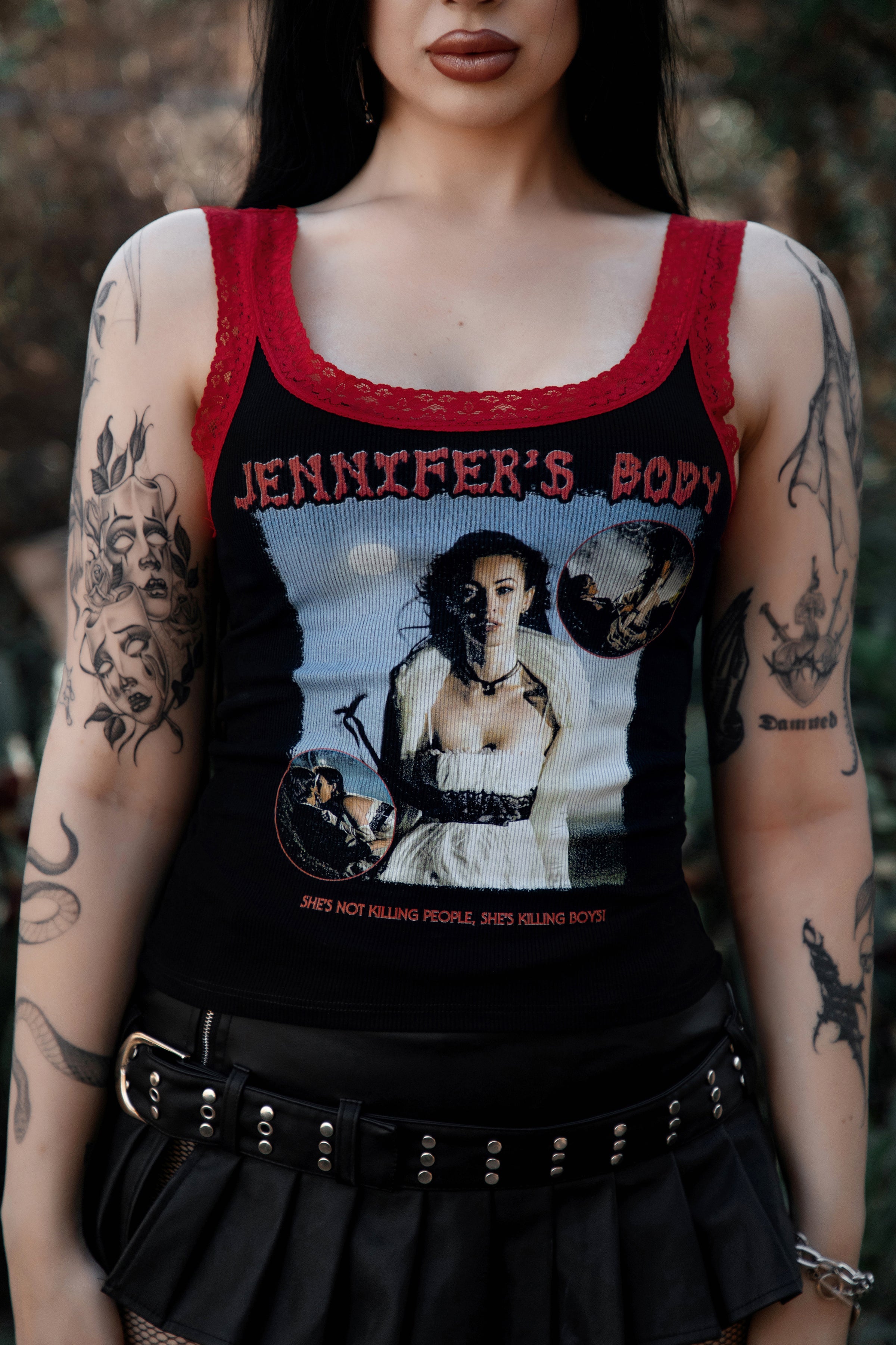 Vera's Eyecandy Jennifer's Body Lace Ribbed Tank