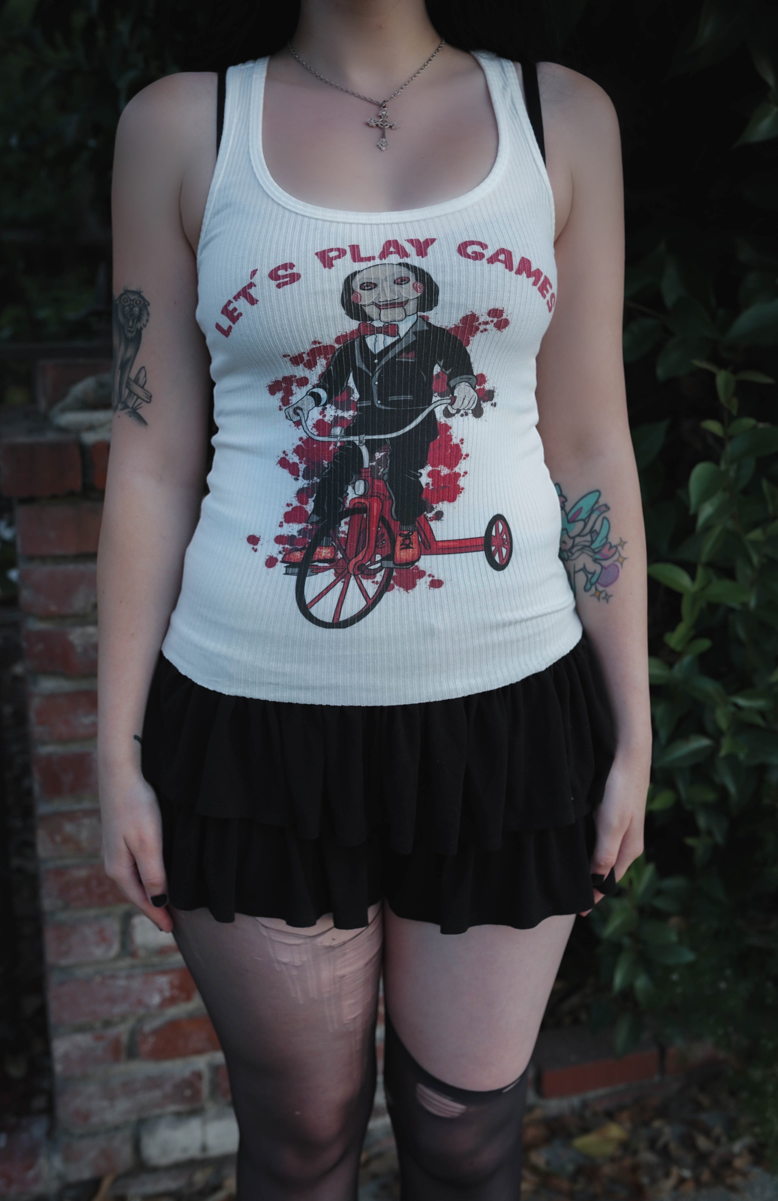 Vera's Eyecandy Jigsaw 'Let's Play Games' Ribbed Tank Top