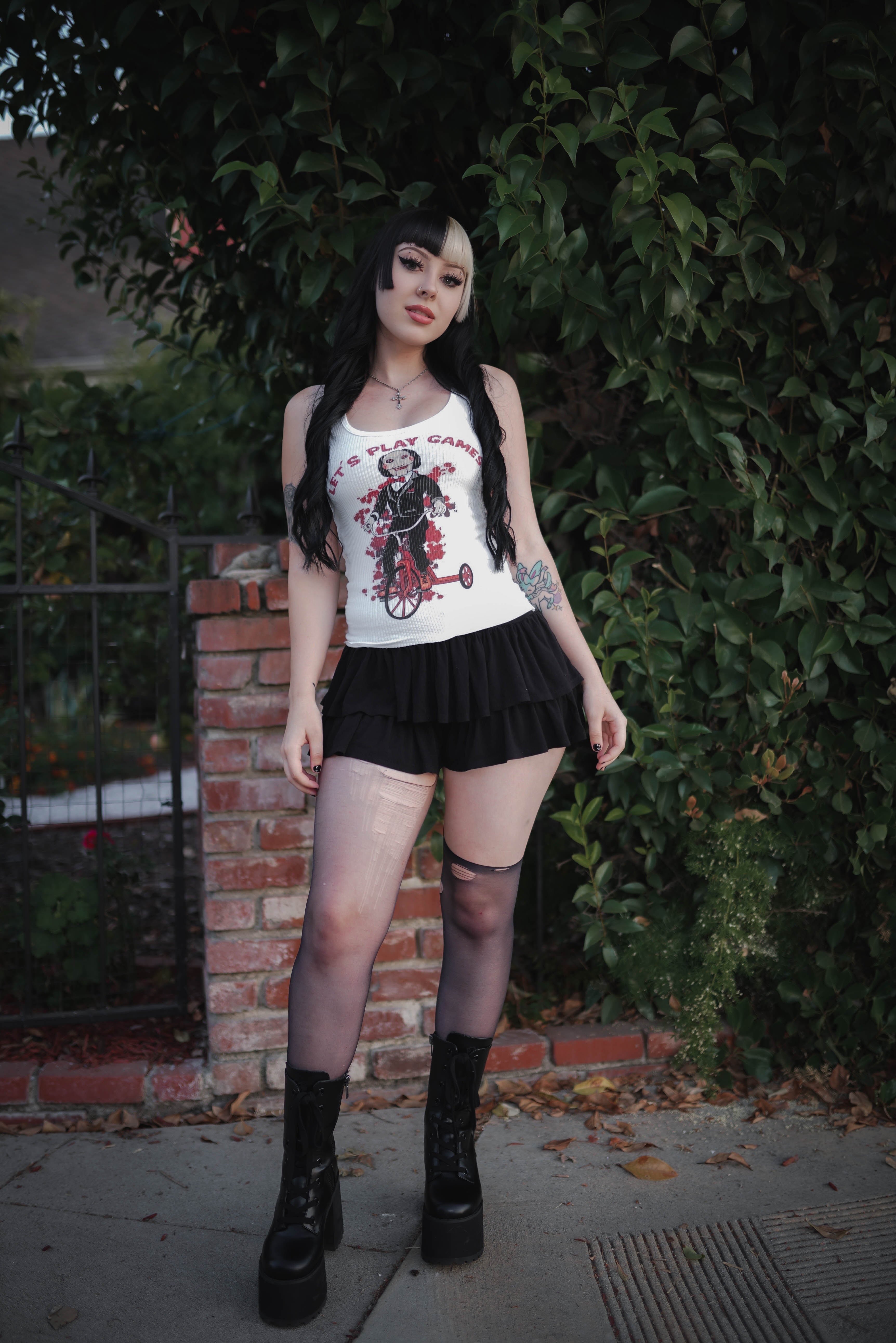 Vera's Eyecandy Jigsaw 'Let's Play Games' Ribbed Tank Top