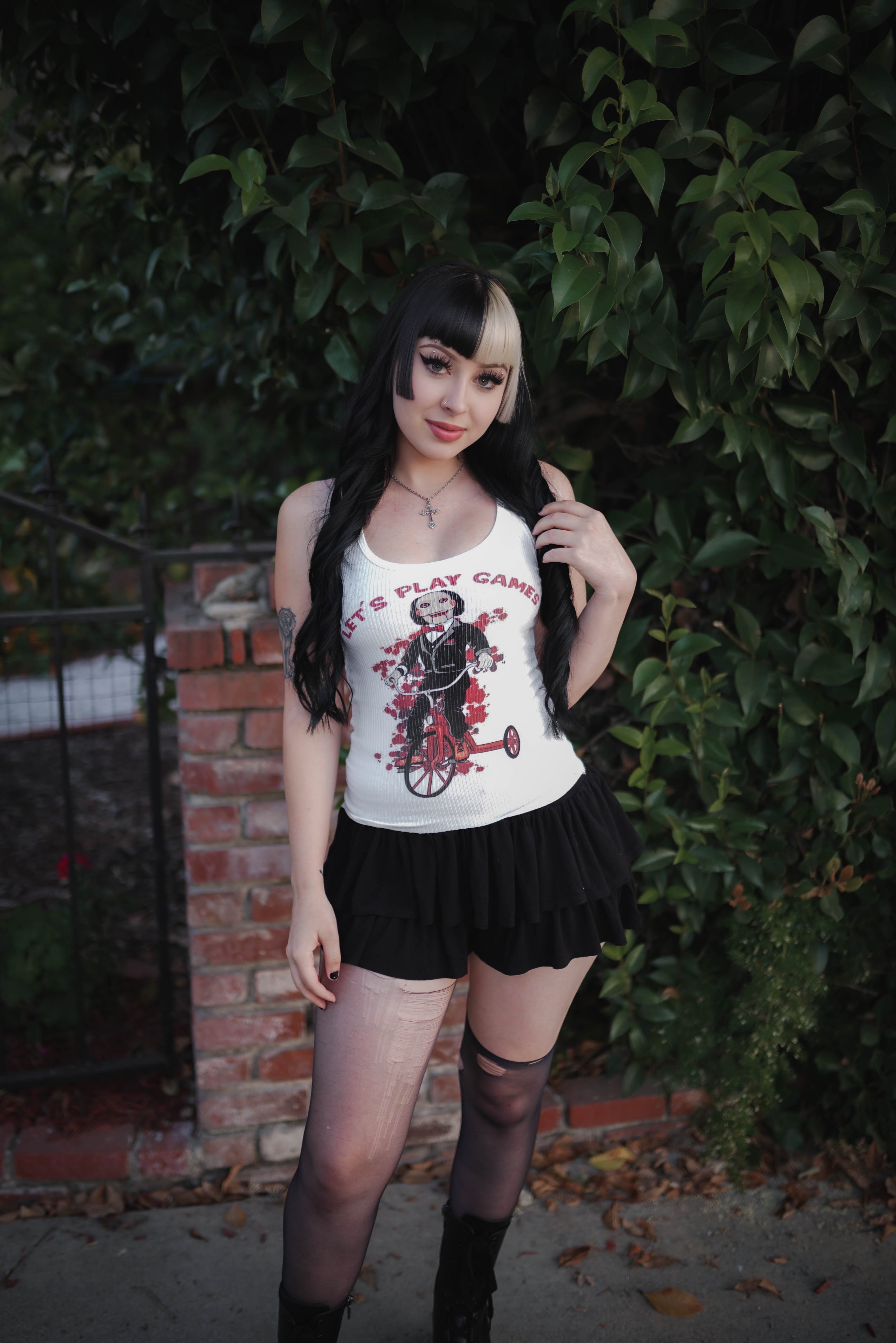 Vera's Eyecandy Jigsaw 'Let's Play Games' Ribbed Tank Top