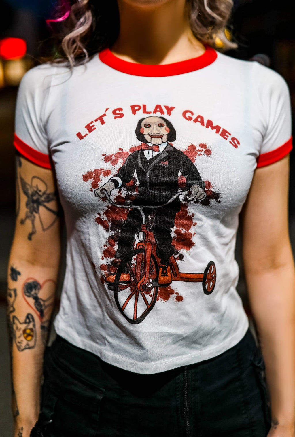 Vera's Eyecandy Jigsaw 'Let’s Play Games' Ringer Tee