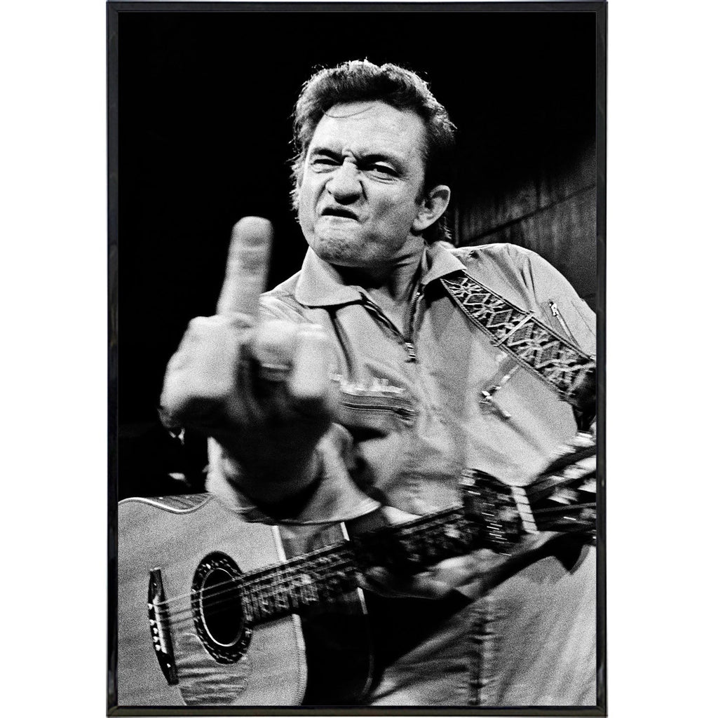 Johnny Cash "Middle Finger" Iconic Photo Poster Print