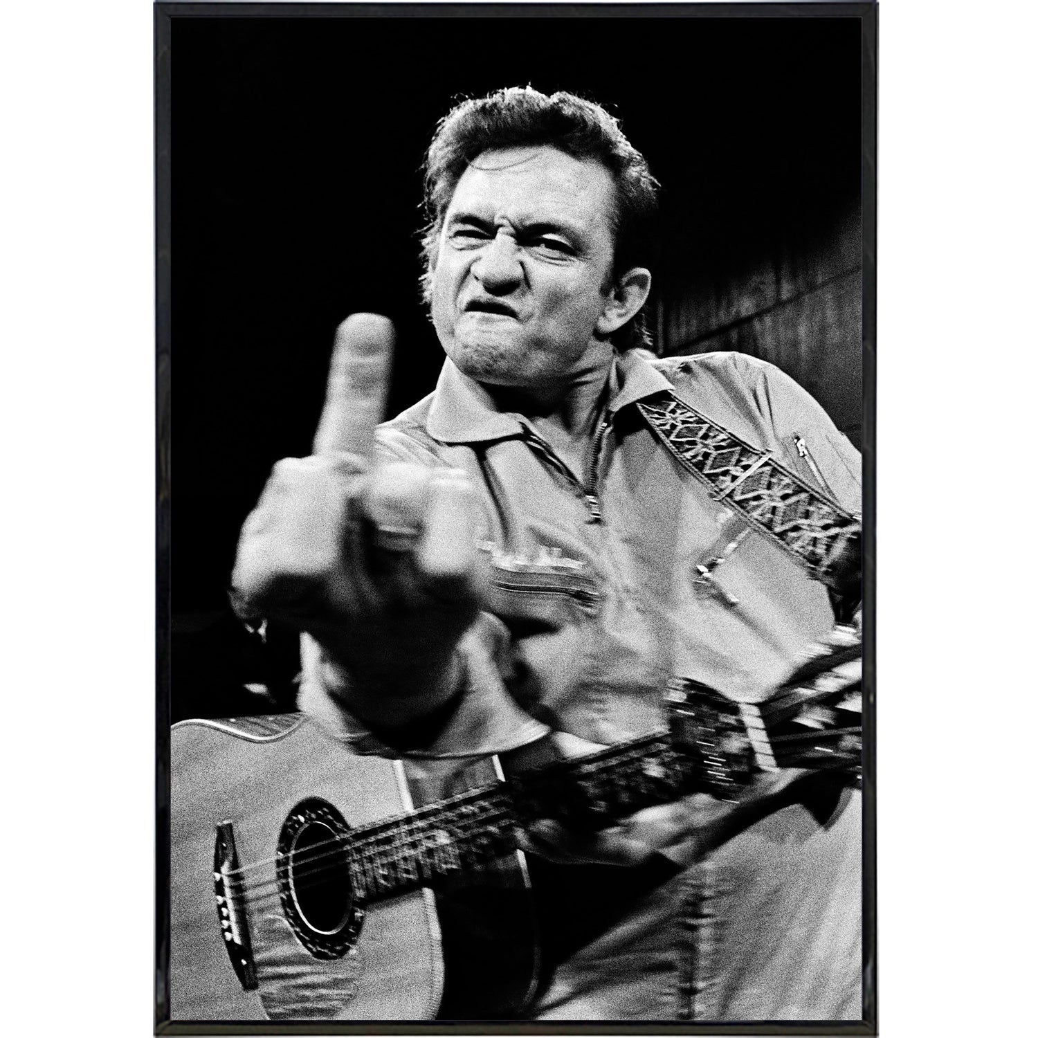 Johnny Cash "Middle Finger" Iconic Photo Poster Print