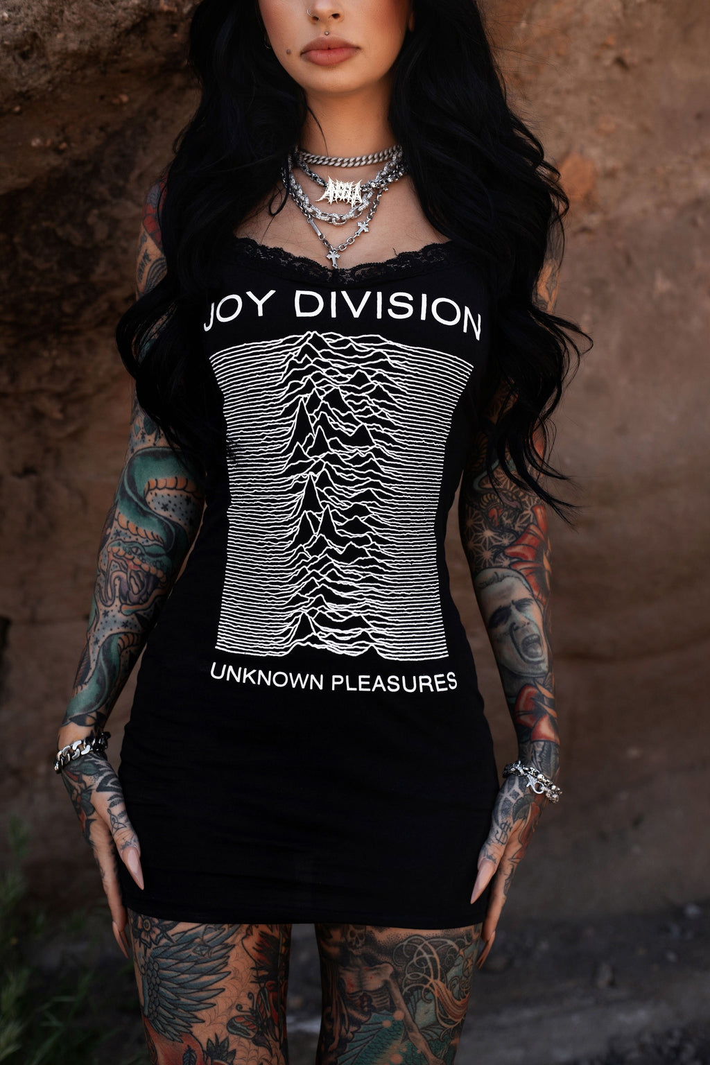 Vera's Eyecandy Joy Division Goth Lace Strap Dress