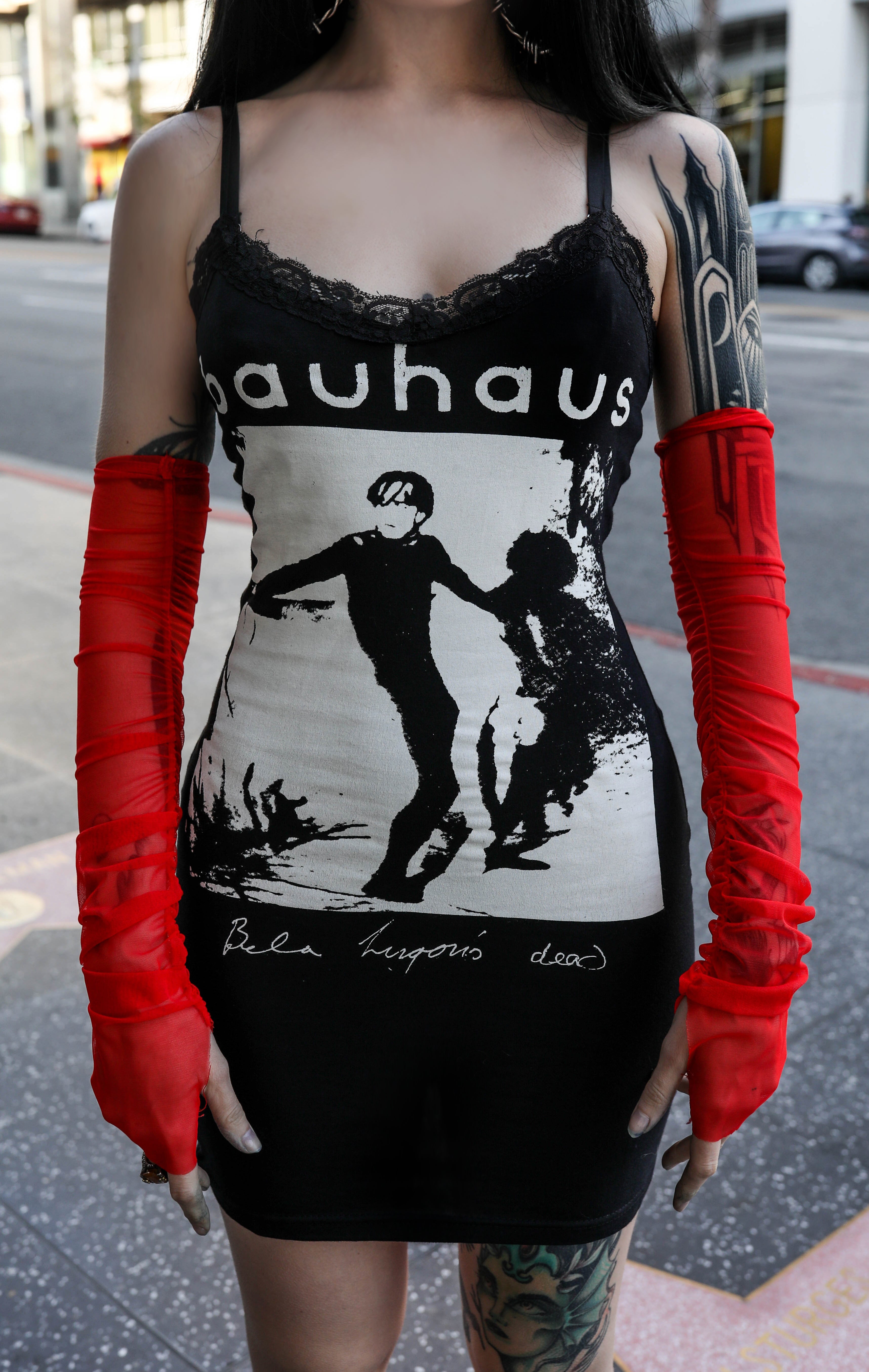 Vera's Eyecandy Bauhaus Bela Lugosi's Dead Lace Strap Dress