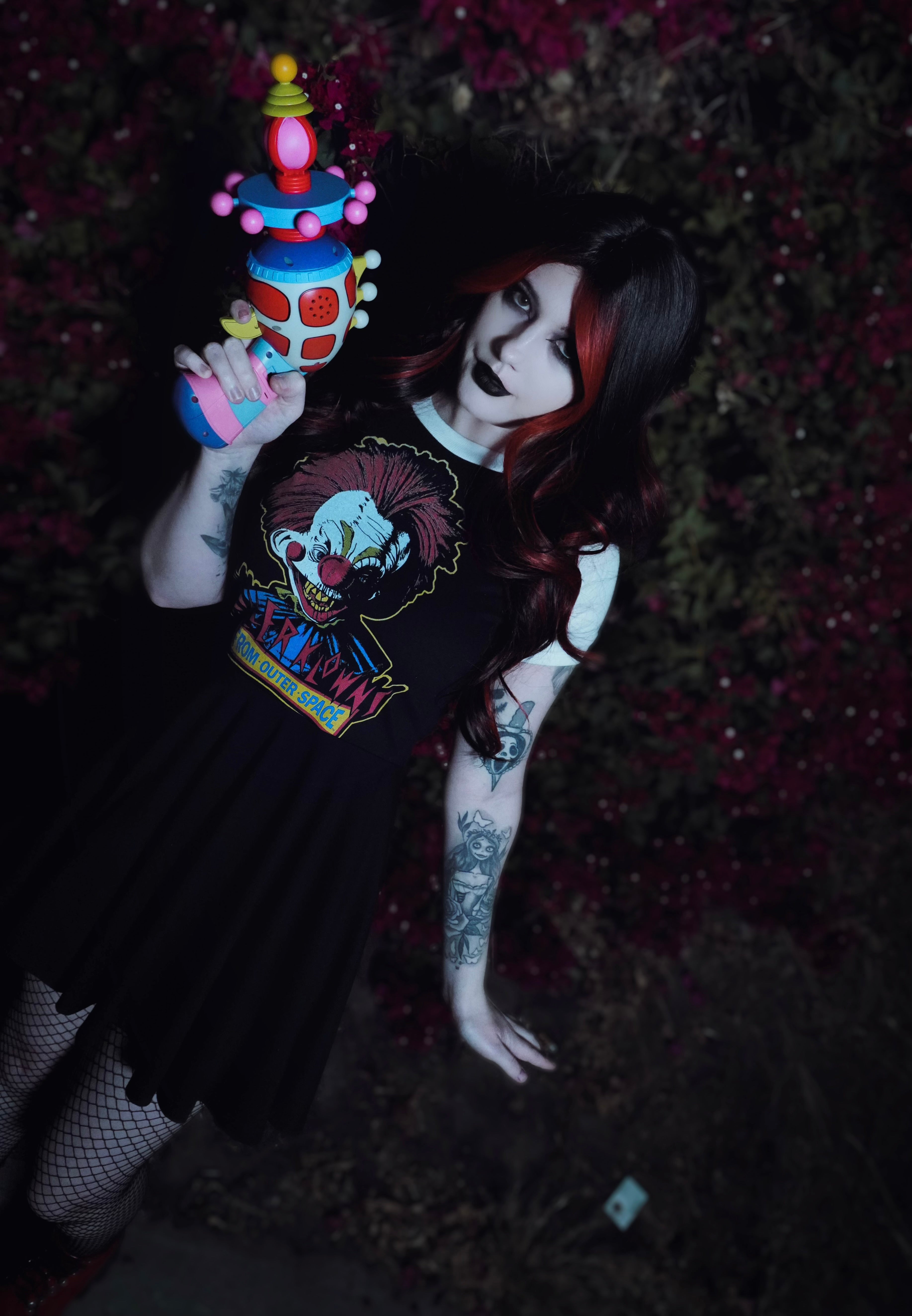 Vera's Eyecandy Killer Klowns From Outer Space Baby Doll Dress