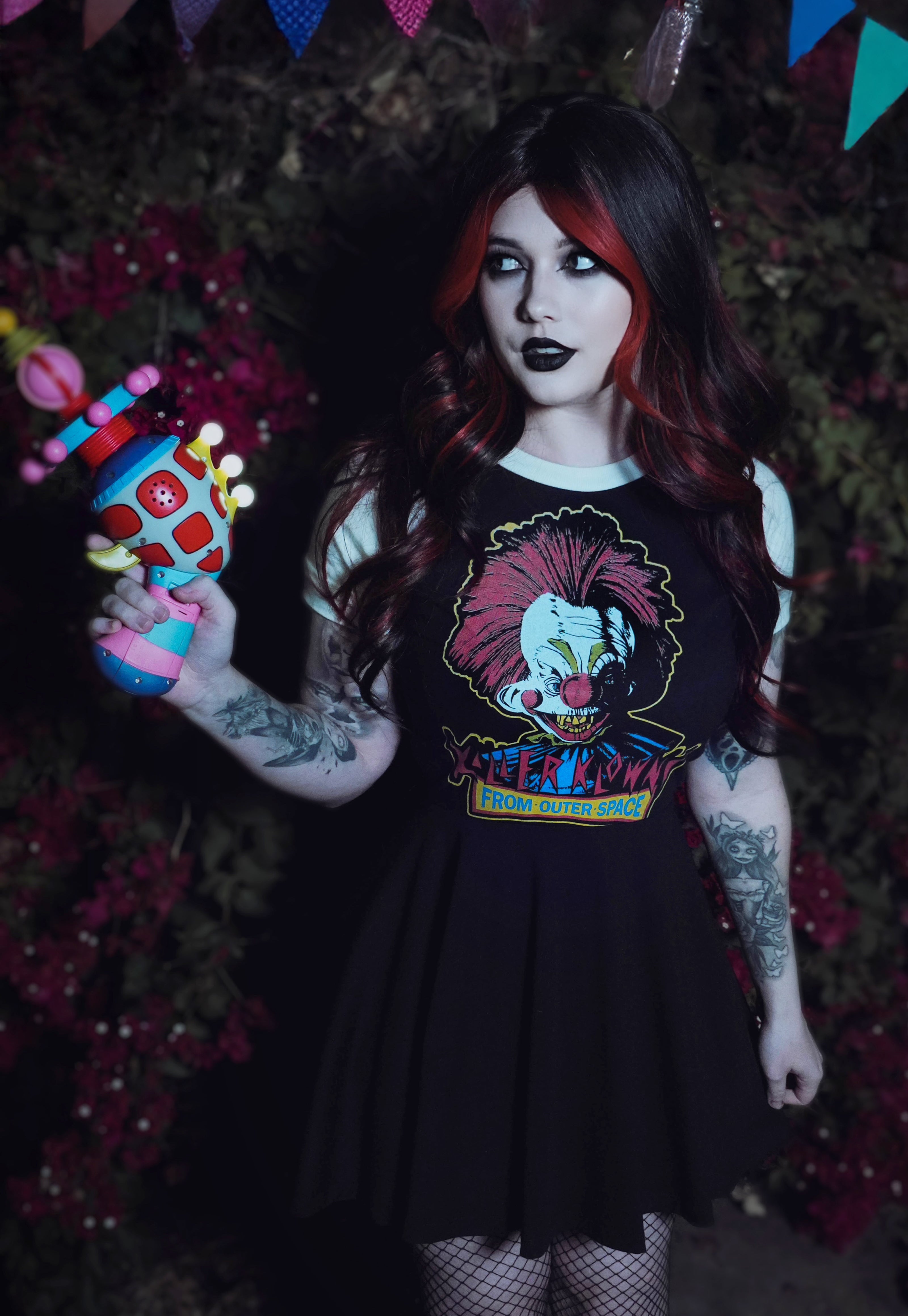 Vera's Eyecandy Killer Klowns From Outer Space Baby Doll Dress