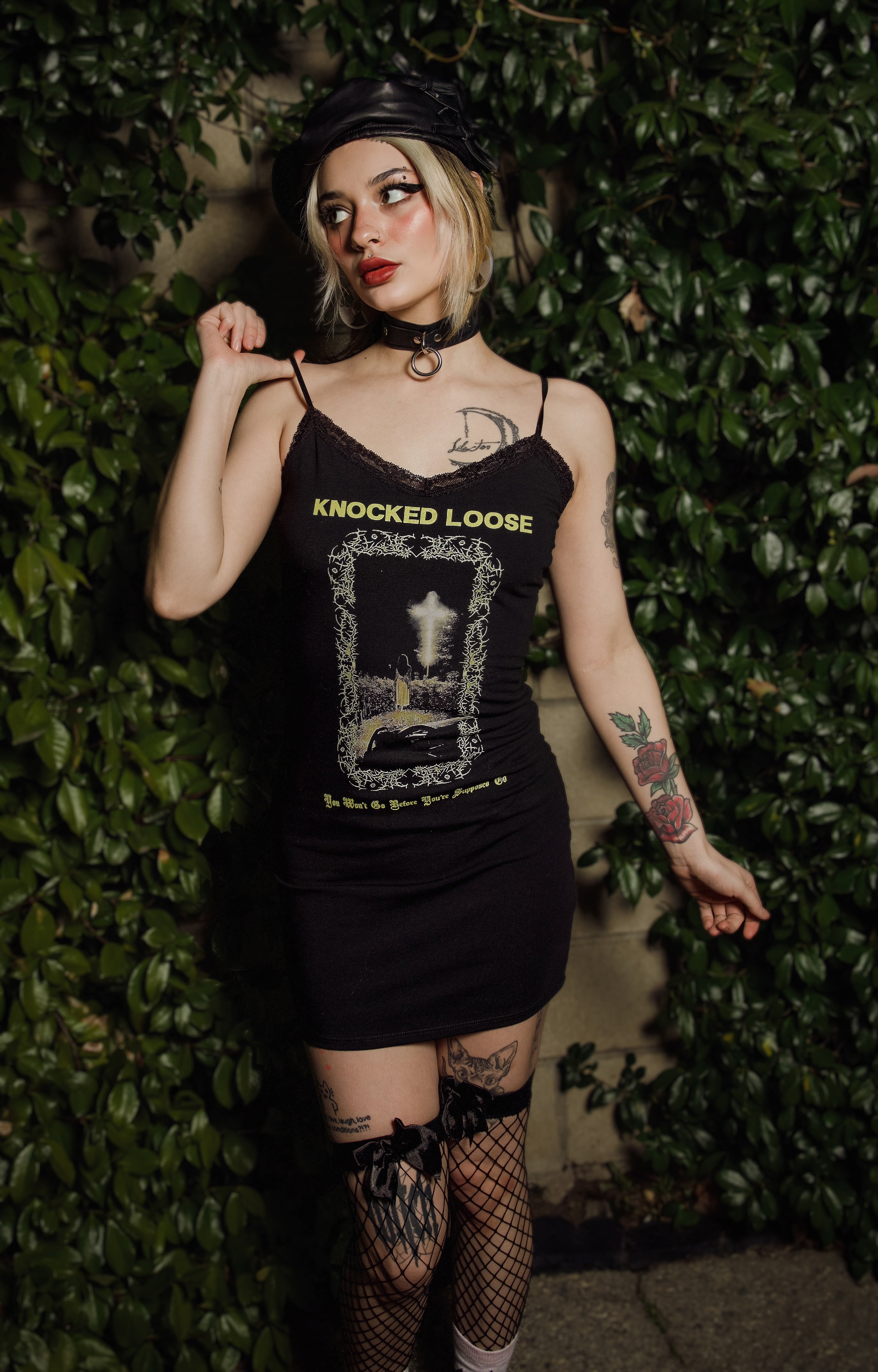 Vera's Eyecandy Knocked Loose Lace Strap Punk Dress