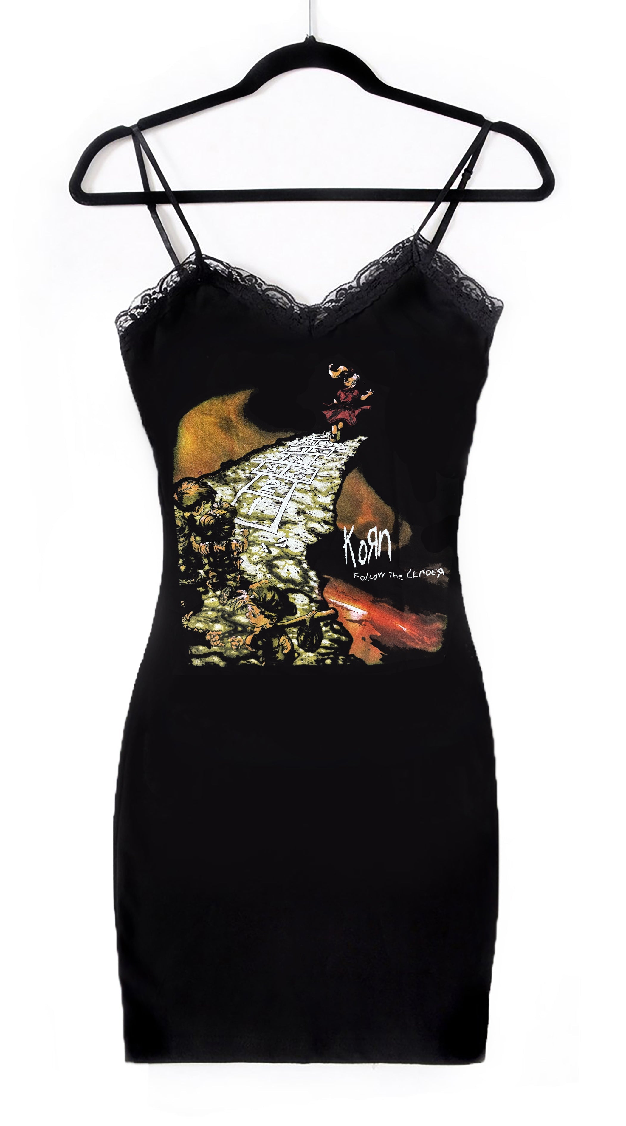 Vera's Eyecandy Korn Band Lace Strap Dress