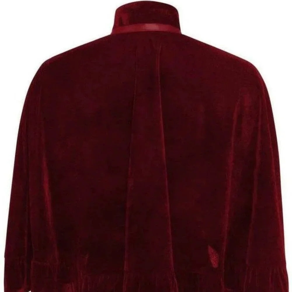 Daisy Corsets Dark Red Velvet Ruffle Cape