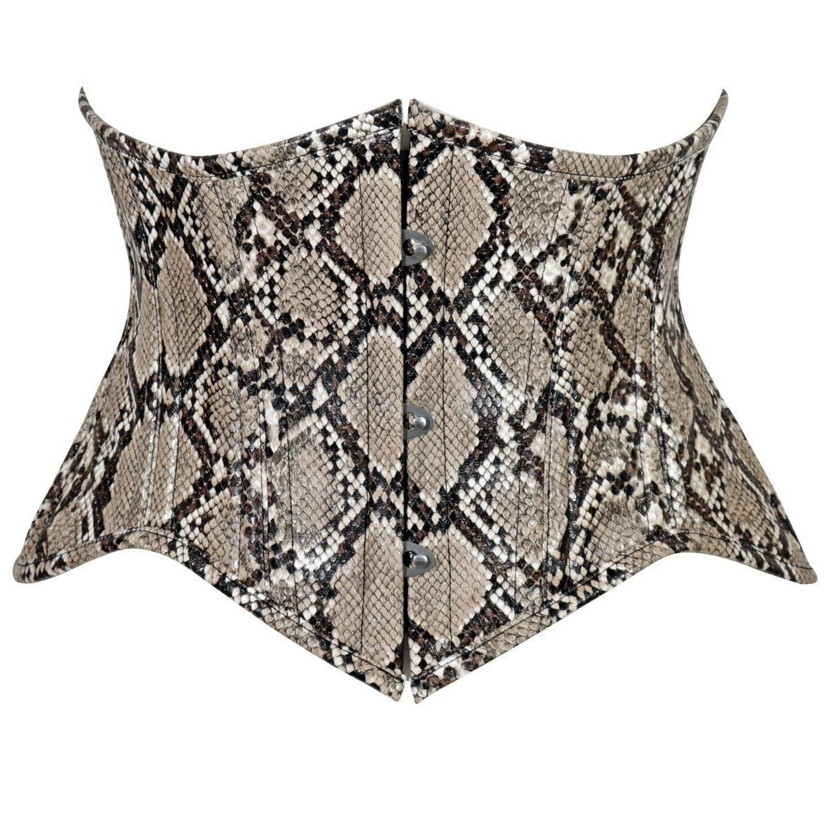 Lavish Snake Skin Print Mini Cincher Underbust Corset Waist Cincher Busk Closure - Daisy Corsets